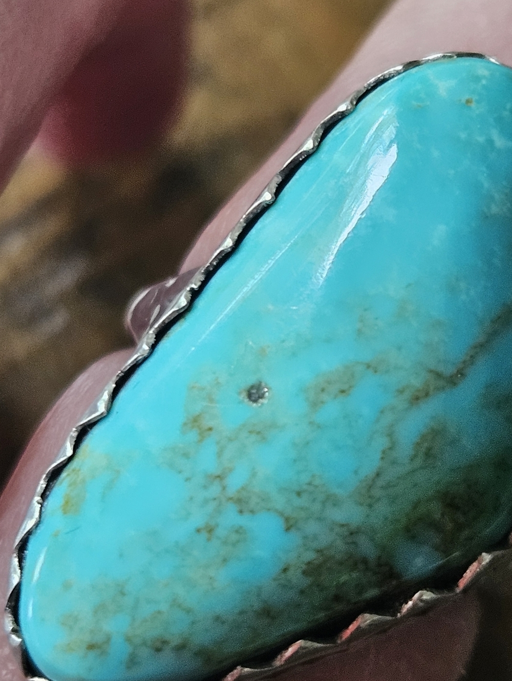 Vintage Navajo Turquoise Henry Spencer Ring - Picture 5 of 8